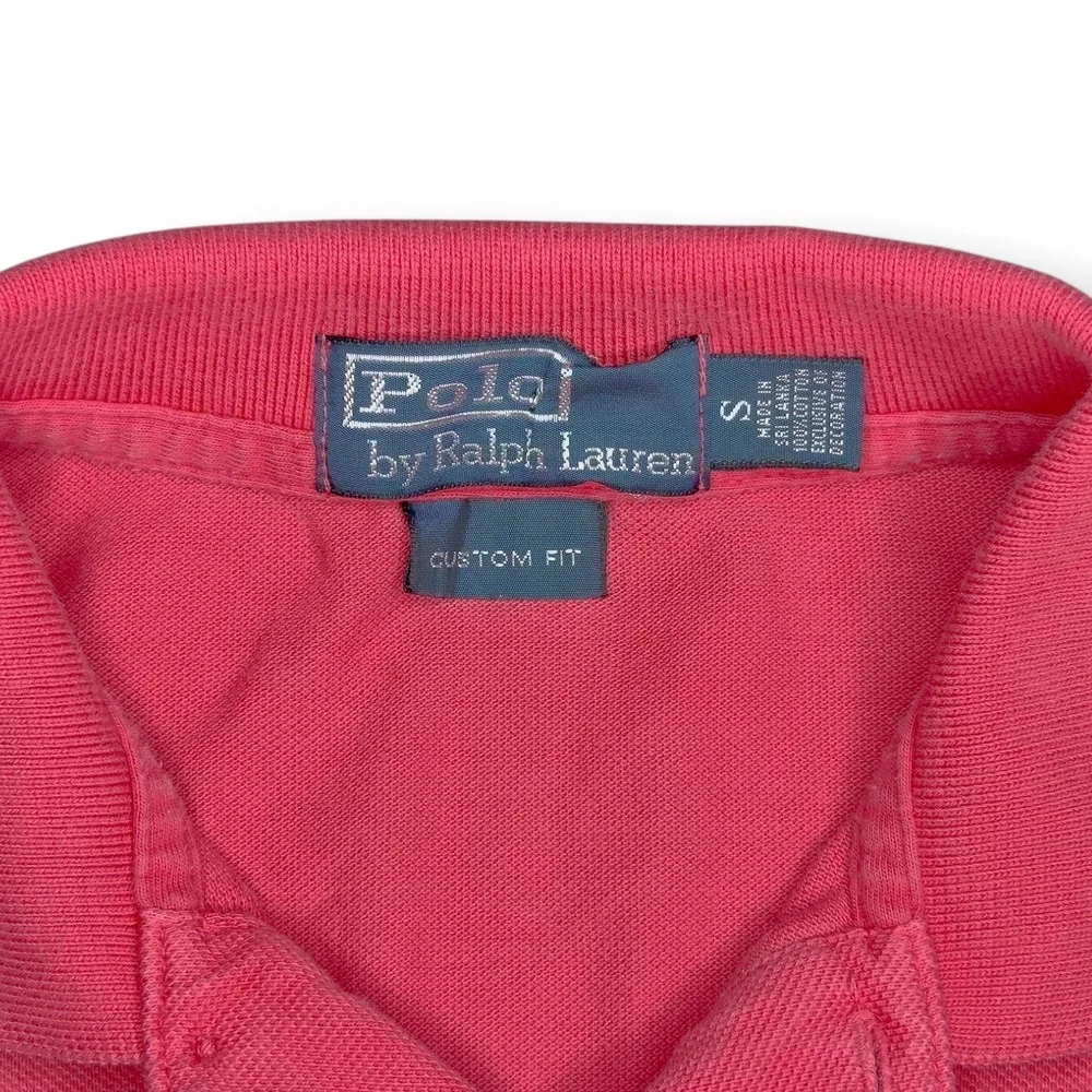 Polo‎ Ralph Lauren Men's Small Pink Custom Fit Polo Shirt Green Pony 100% Cotton